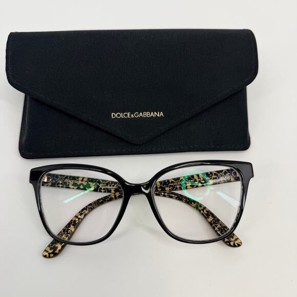 DOLCE & GABBANA DG 3321 3215 Black Damasco Gold Glitter Made in Italy 54-17-140 main image 11